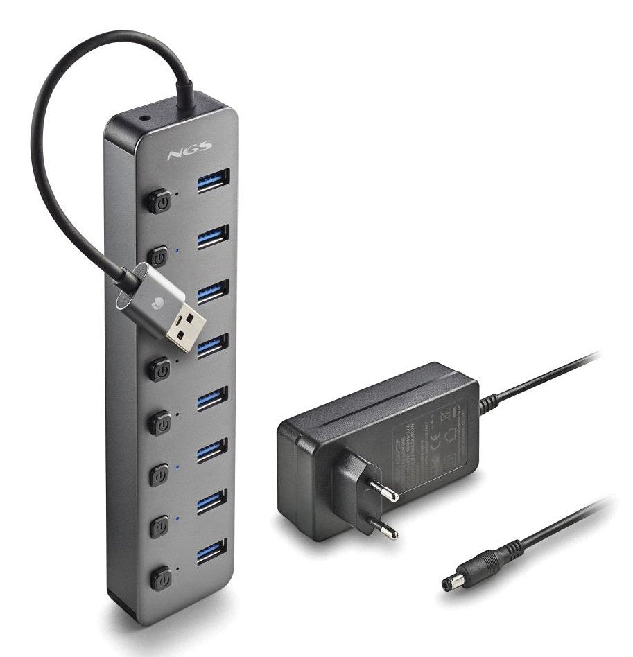 EAN 8435430624397 - NGS IHUB 8 USB 2.0 Type-A 5000 Mbit/s Gris imagen 3