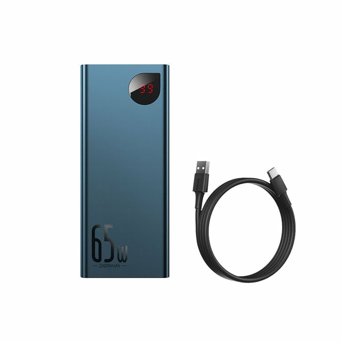 Powerbank Baseus Adaman Metal 20000mah, Pd, Qc 3.0, 65w, 2xusb + Usb-C + Micro Usb, (Niebieski)
