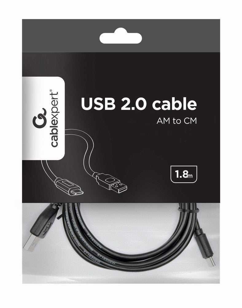 EAN 8716309086554 - Gembird Kabel / Adapter cable USB USB 2.0 1,8 m USB A USB C Negro imagen 3
