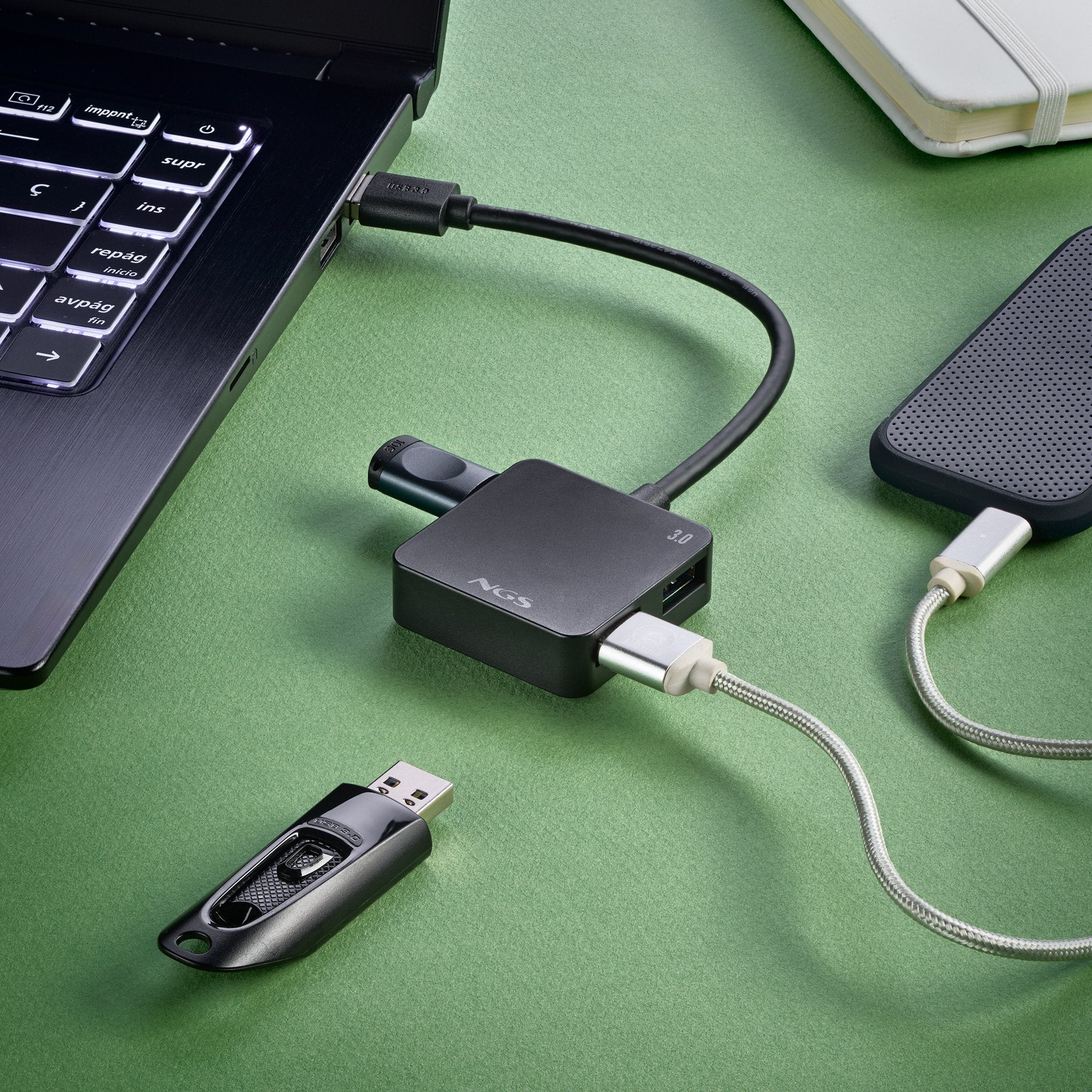 EAN 8435430626001 - NGS IHUB 3.0 TINY USB 3.2 Gen 1 (3.1 Gen 1) Type-A 5000 Mbit/s Negro imagen 6