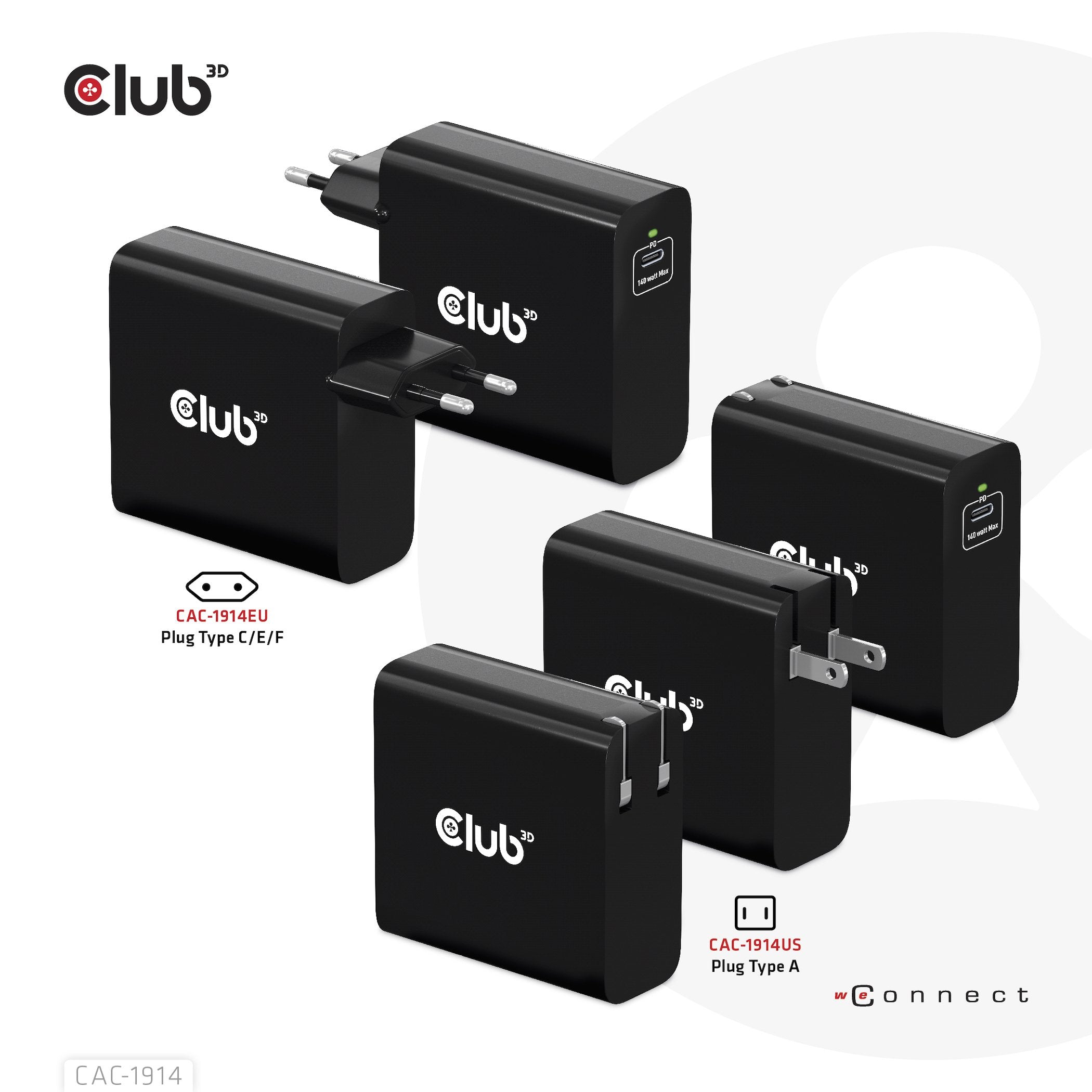 Club3d Cargador 1xusb Typ C, Pd 140w Retail