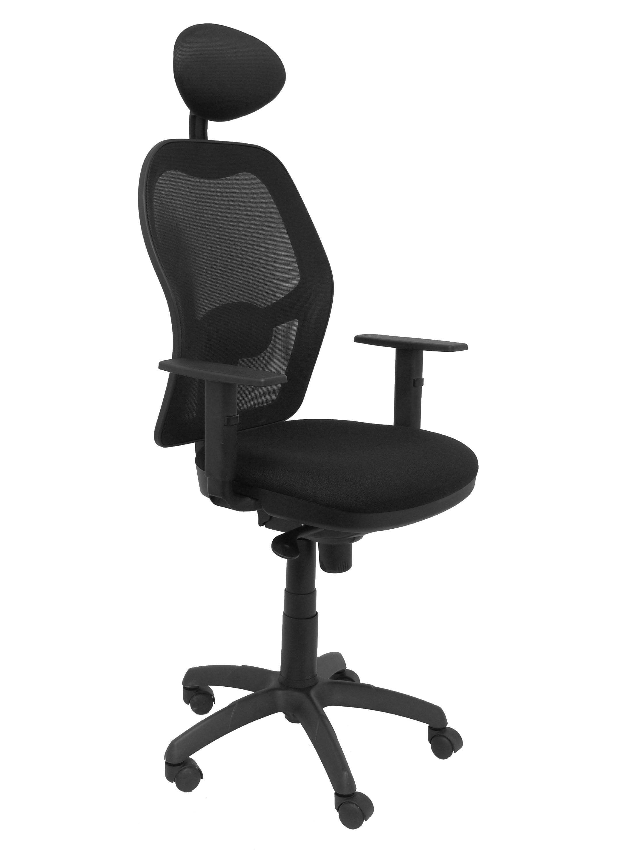 Silla Jorquera Malla Negra Asiento Bali Negro Con