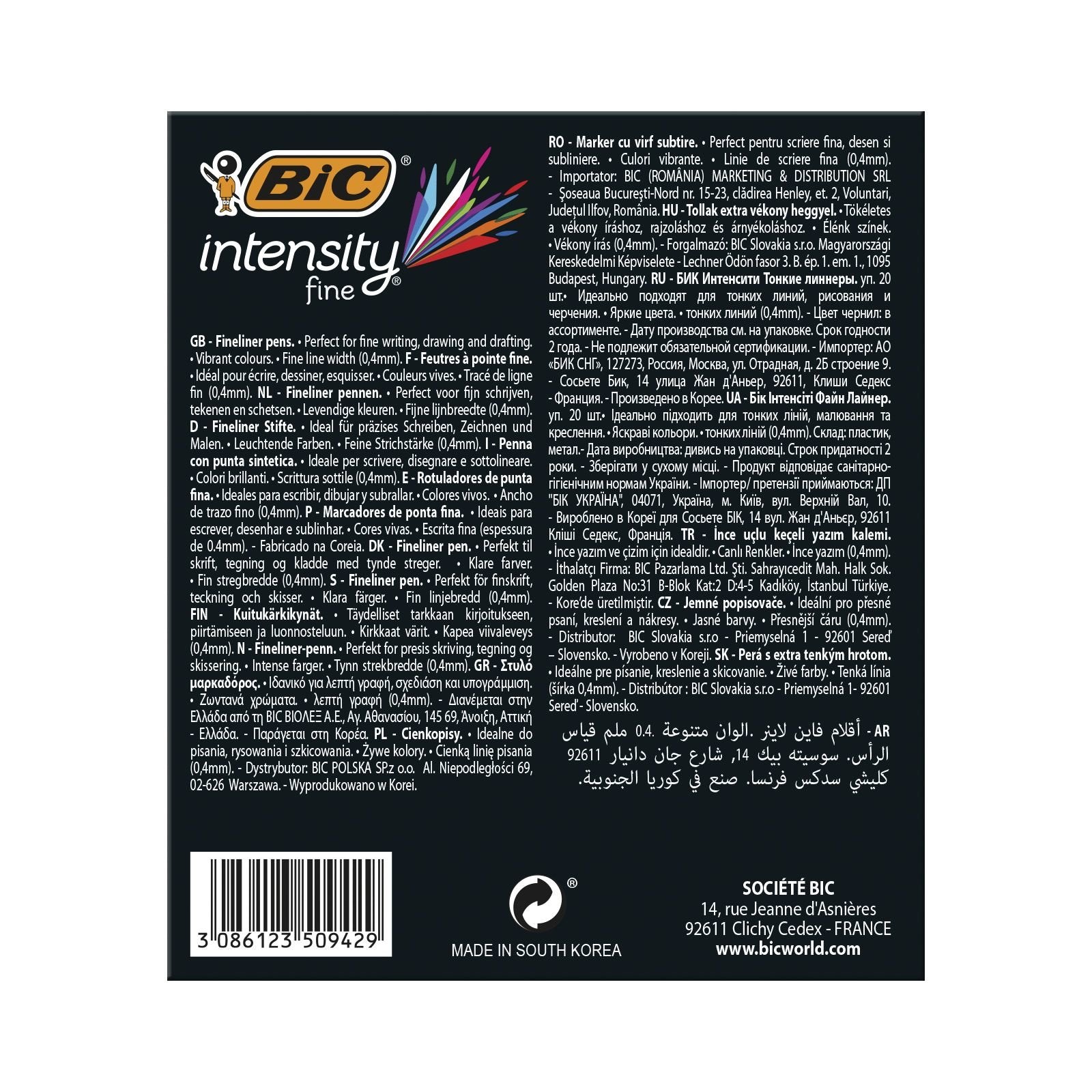 EAN 3086123509429 - BIC 953035 rotulador Fino Negro, Azul, Marrón, Verde, Gris, Azul claro, Verde claro, Lila, Naranja, Rosa, imagen 9