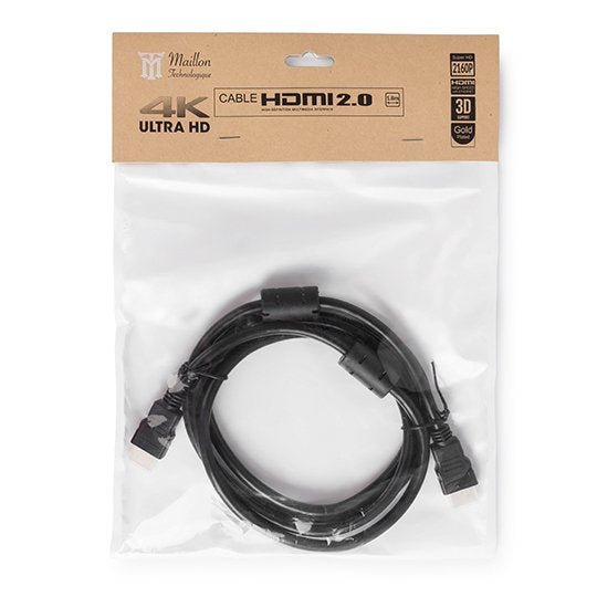 Basic Cable Hdmi Maillon Dorado Conector High Speed Bc Negro 1.8m