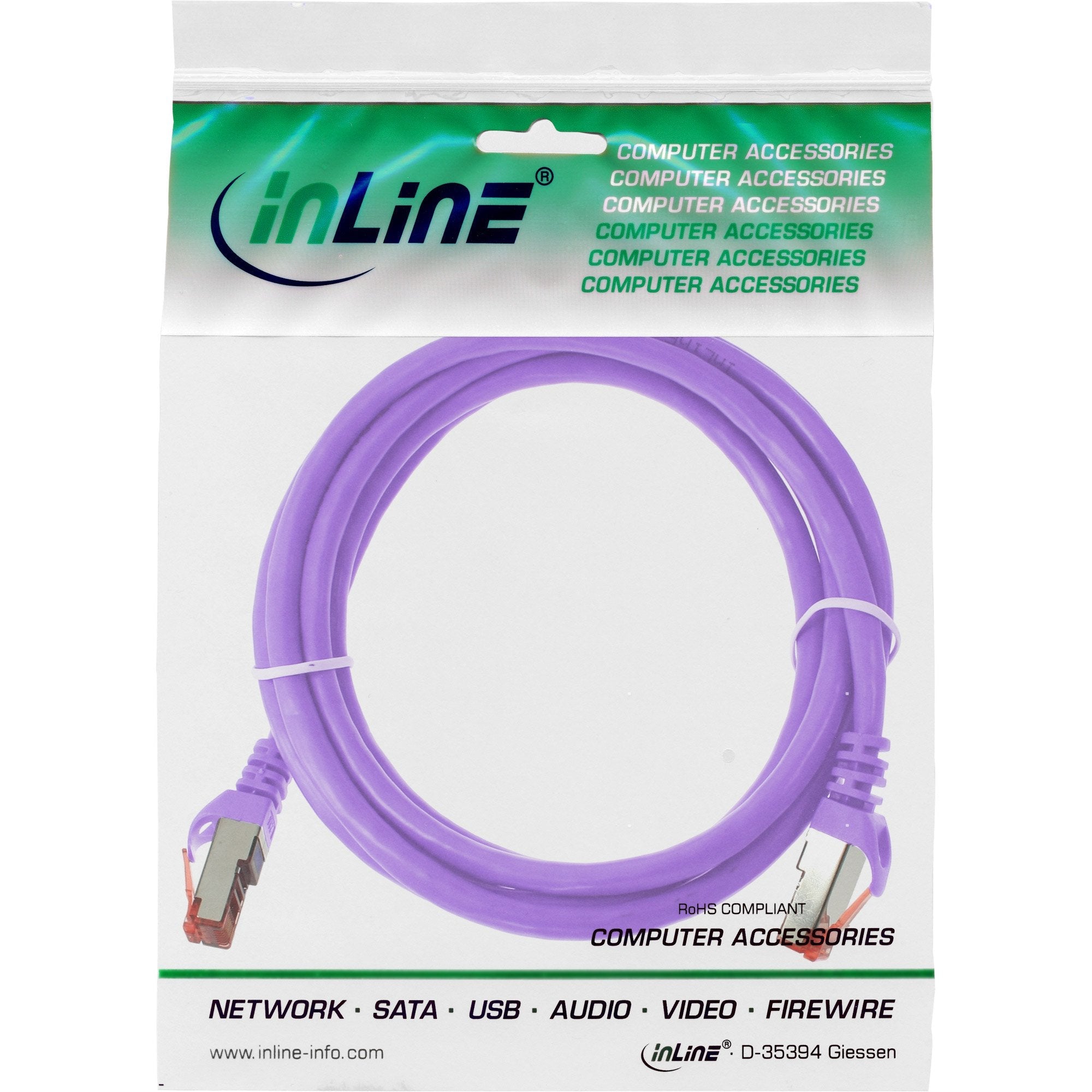 Cable De Red Inline S/Ftp Pimf Cat.6 250mhz Pvc Cobre Violeta 1,5m