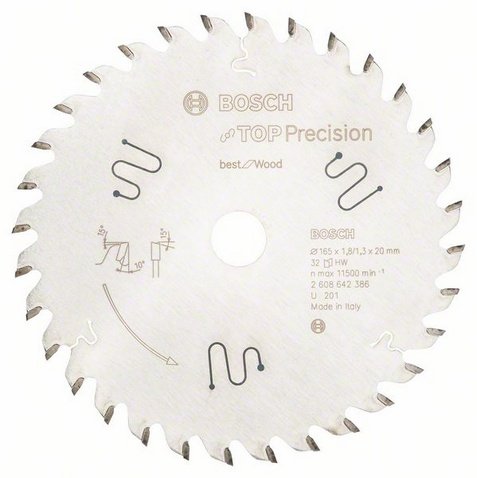 Bosch Circ. Hoja De Sierra Bs Wo H 165x20-32