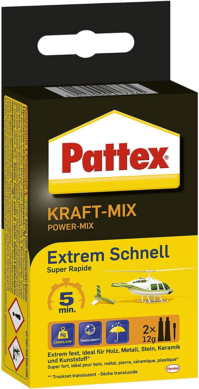 Pattex Zweikomponenten-Adhesivo Kraft-Mix, 2 St × 12 G
