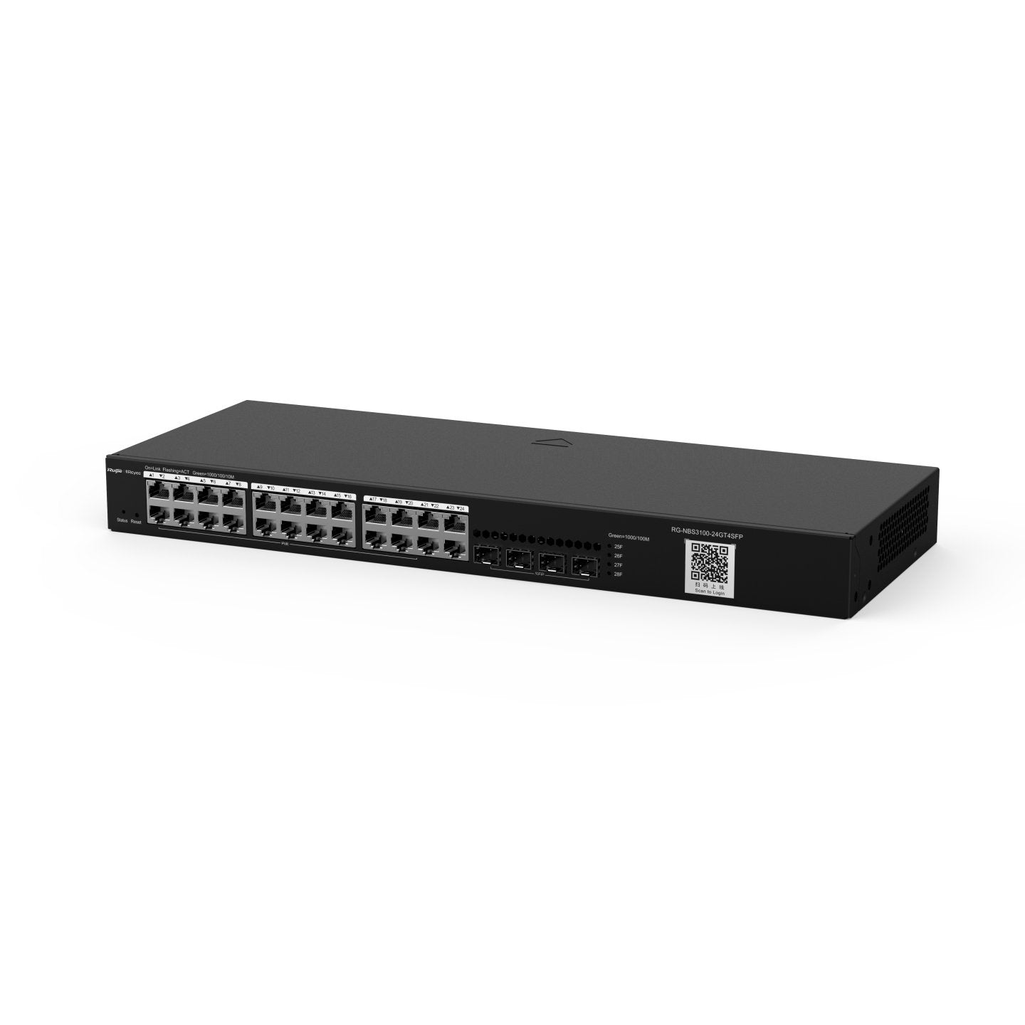 Reyee 24-Port Gigabit L2 Managed Switch, 24 Gigabit Rj45 Ports, 4 Sfp Slots, 19-Inch Rack-Mountabl