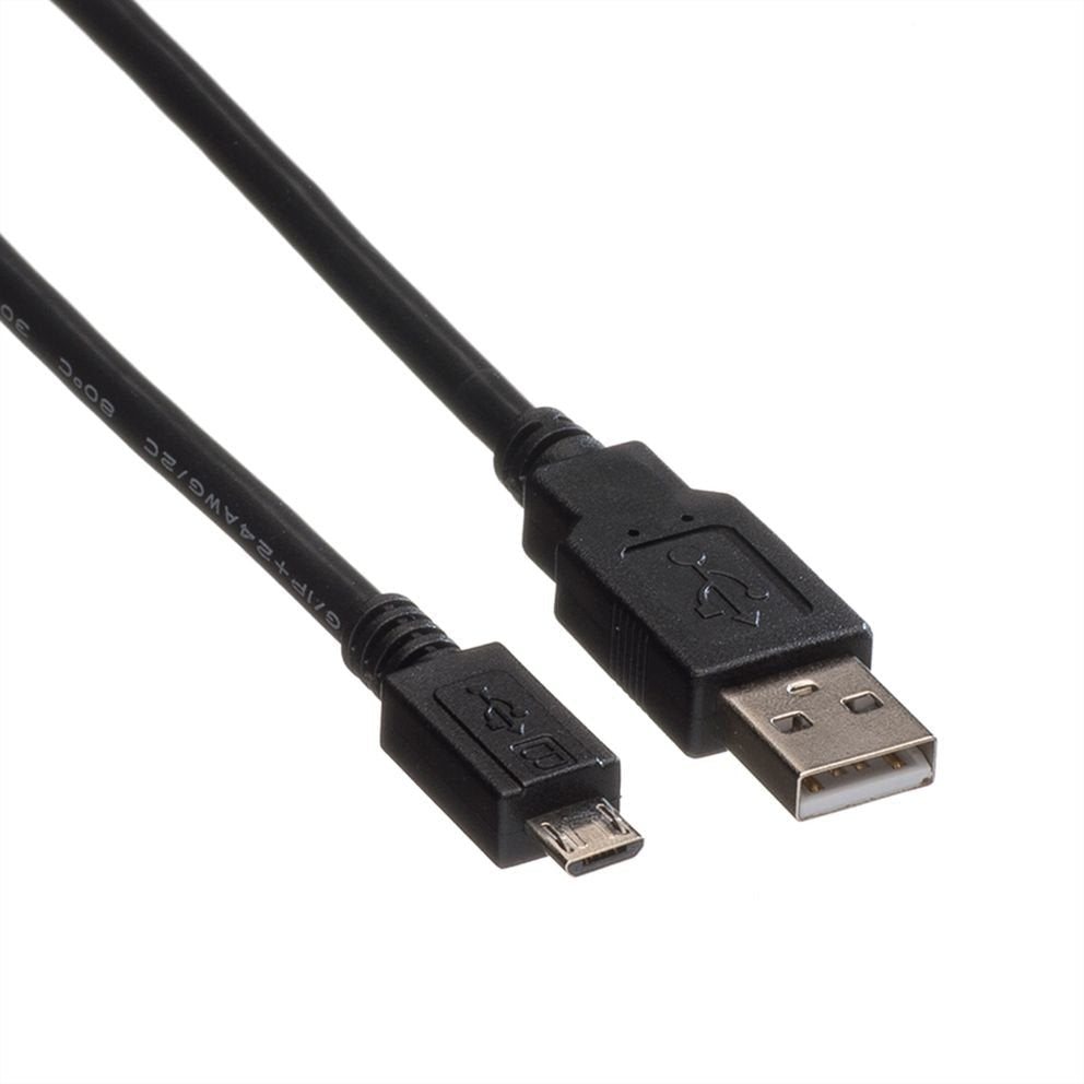 Cable Roline Usb 2.0 Usb A St - Micro Usb B St Schwarz 1,8m
