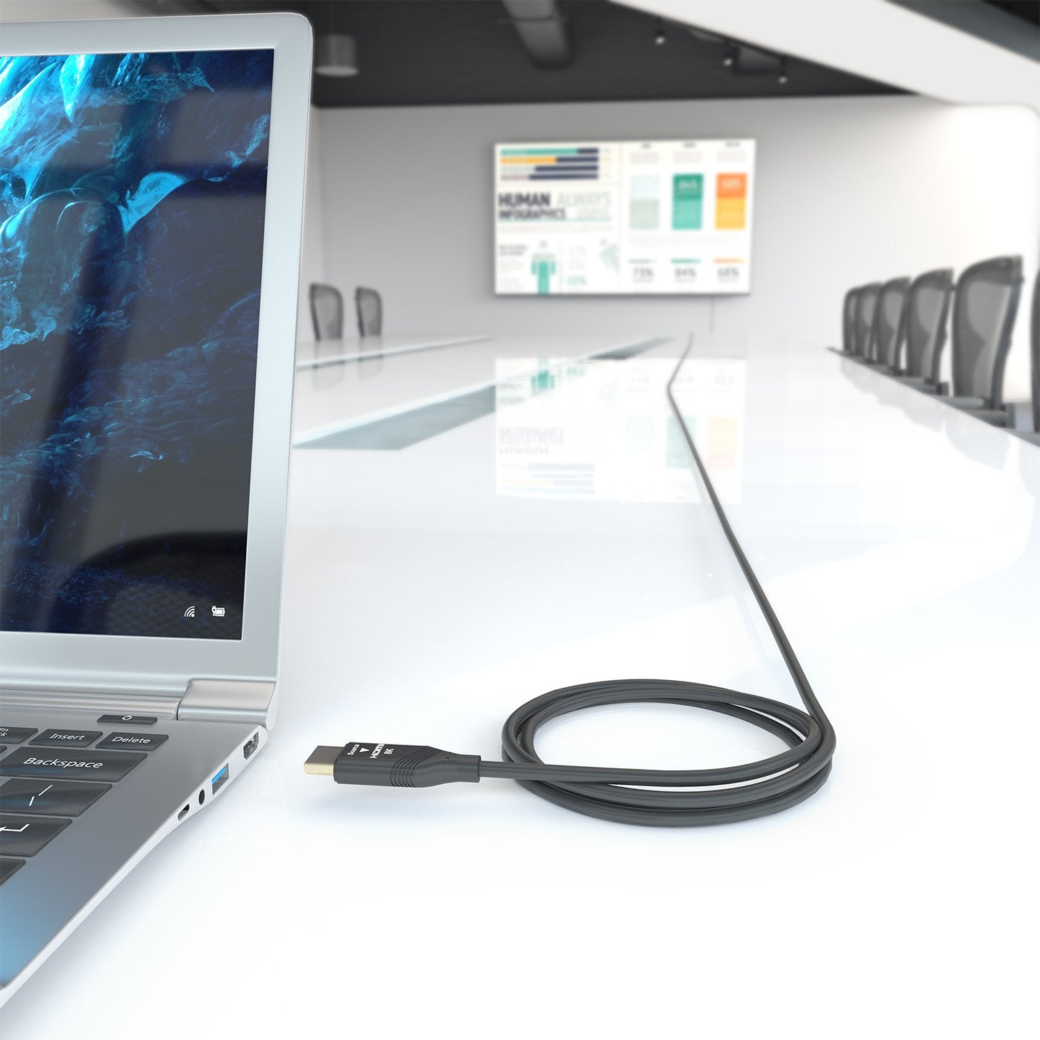 Aisens Cable Hdmi V2.1 Aoc Ultra Alta Velocidad / Hec 8k@60hz 4k@120hz 4:4:4 48gbps, A/M-A/M, Negro, 25m