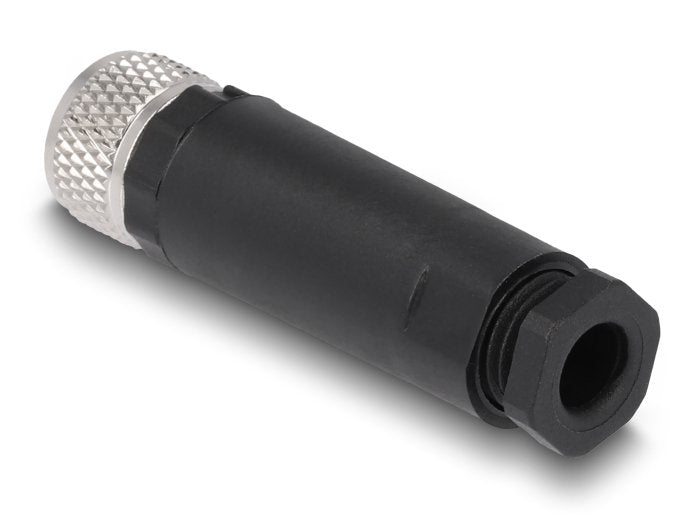 Delock M8 Steckverbinder A-Kodiert 4 Pin Buchse Zur Montage Mit Schraubanschluss
