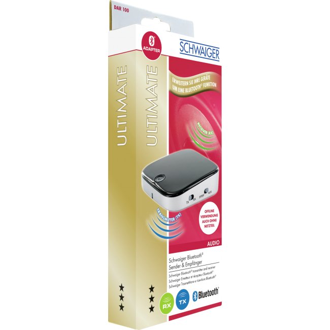 Receptor Y Transmisor De Música Bluetooth Schwaiger, Negro