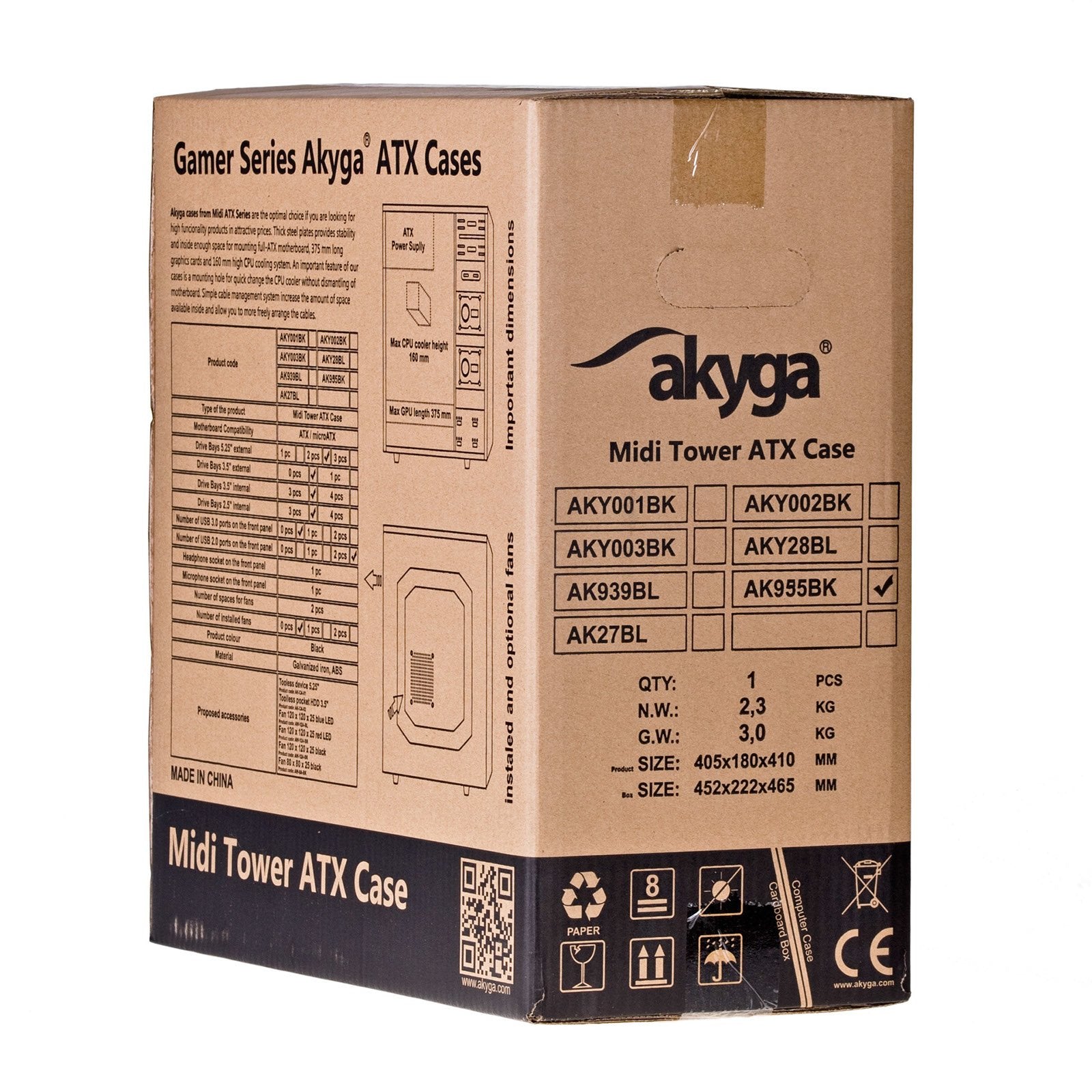 Akyga Caja Pc Micro Atx 2.Usb2.0 Ak995bk Sin Fuente