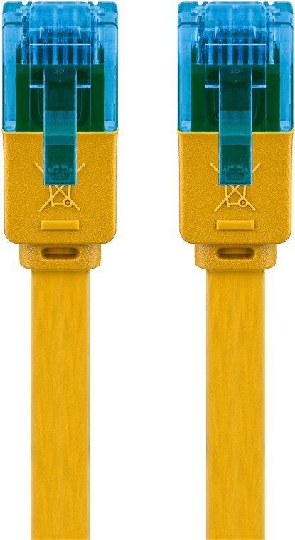 Cat 6a Flat-Patch Cable U/Utp, Yellow, 2 M - Copper