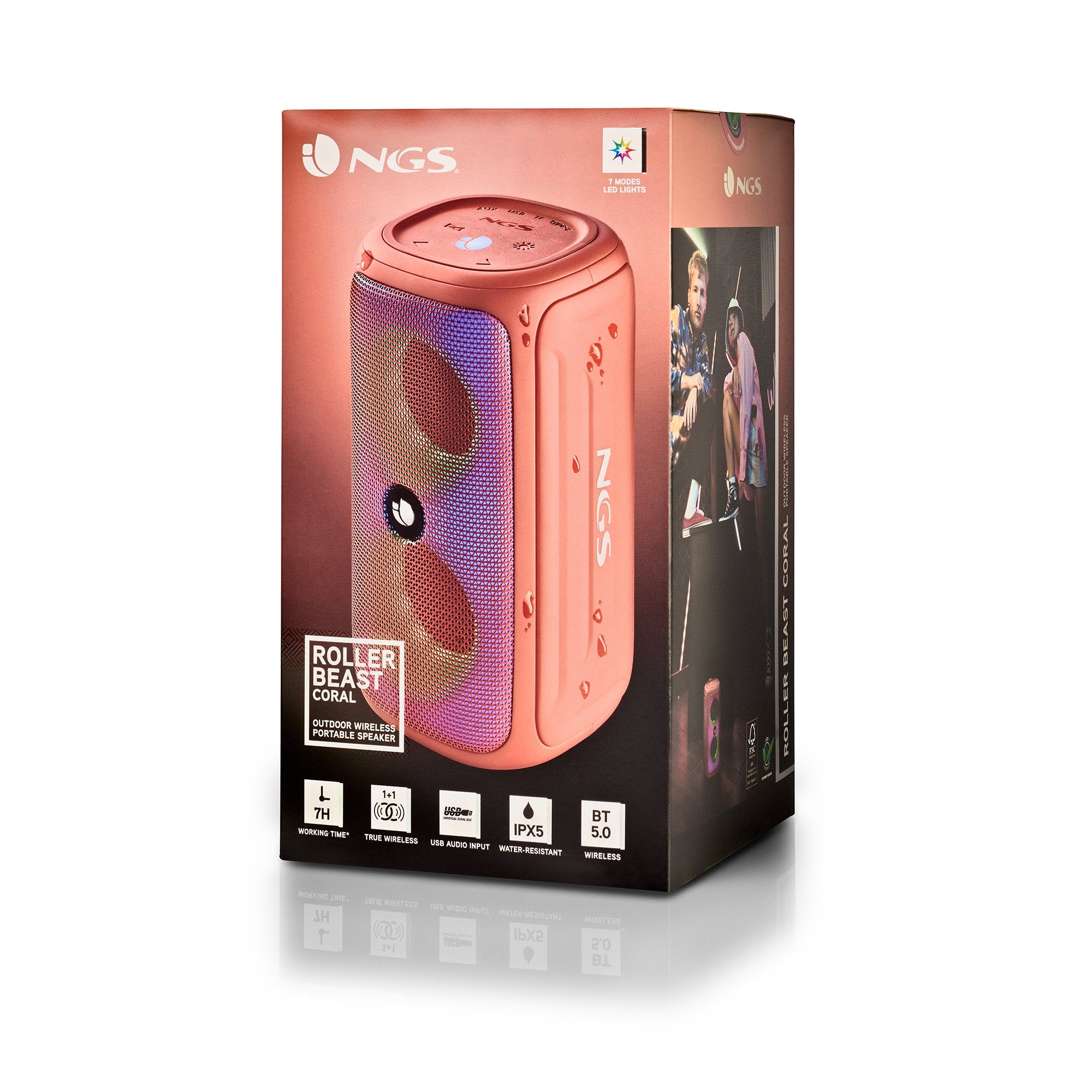 EAN 8435430622188 - NGS ROLLER BEAST Altavoz portátil estéreo Coral 32 W imagen 8