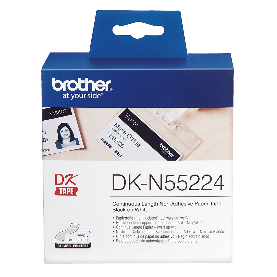 Brother Etiquetas Cinta Continua Dkn55224 Papel Blanca No Adhesiva Tarjetas Identificacion