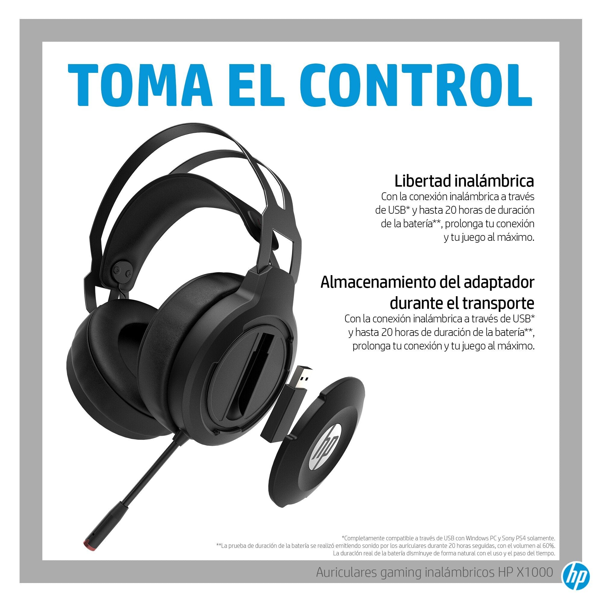 EAN 0194850078392 - HP Pavilion Gaming X1000 Wireless Gaming Headset Inalámbrico Diadema Juego Negro imagen 9