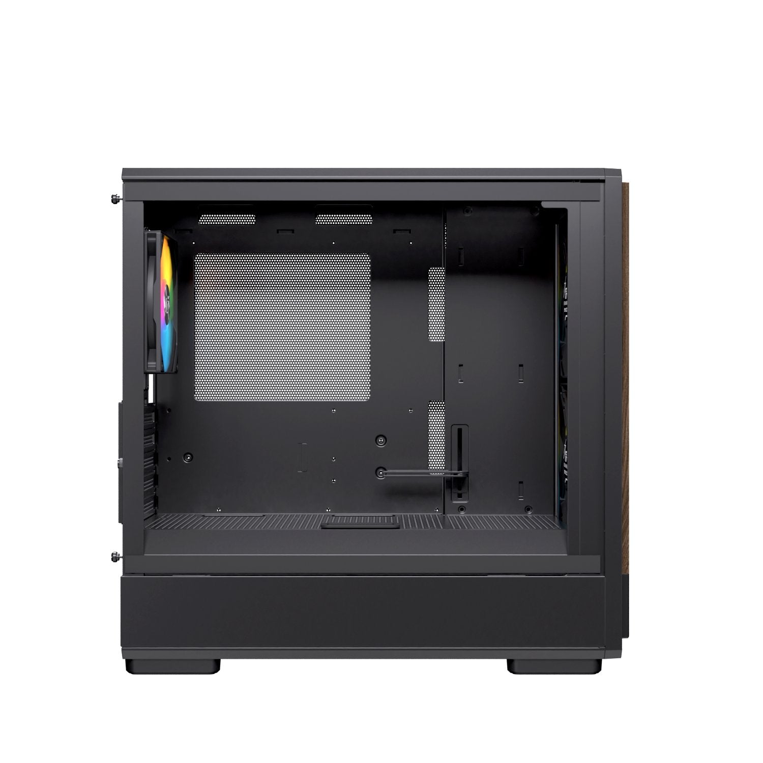 Caja Micro-Atx Semitorre Einarex Pm400 Rgb 3 Fans Negra Excs-Pm-400r-B