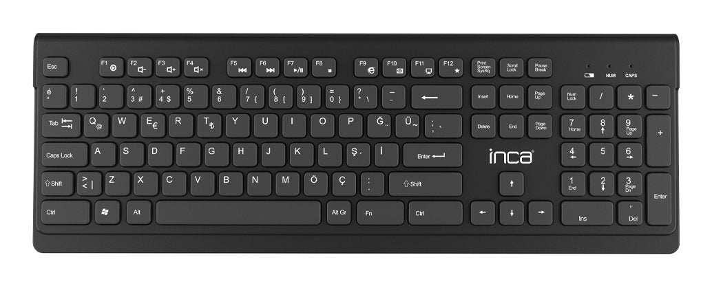 Teclado Turco + Ratón Inca Iws-519 Rf Inalámbrico Qwerty Negro