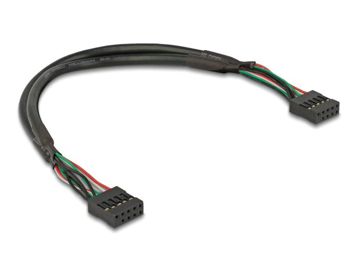 Delock 82029 Base De Conexiones De Cable Usb 2.0 Hembra De 2,54 Mm Y 10 Contactos A Base De Conexiones Usb 2.0 Hembra De 2,54 Mm, 10 Contactos Y 25 Cm