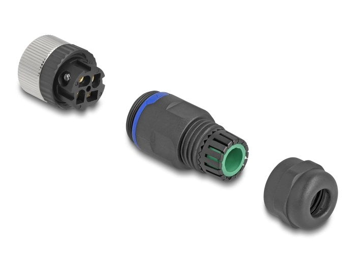 Delock 60536 M12 Conector Codificado A De 4 Pines Hembra Para Montaje Con Conexión Por Tornillo