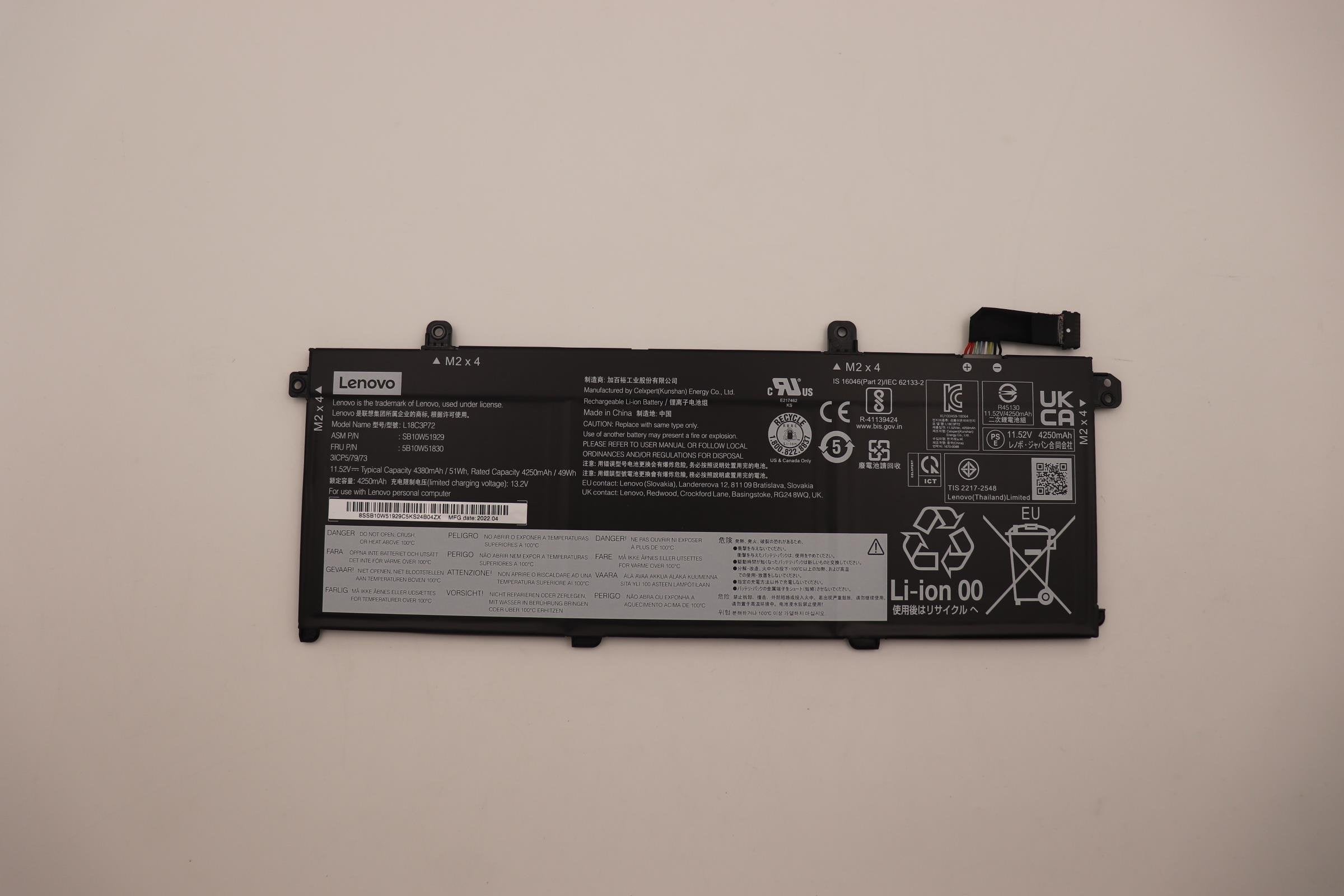 EAN 5715063028742 - Lenovo 5B10W51830 refacción para laptop Batería imagen 1