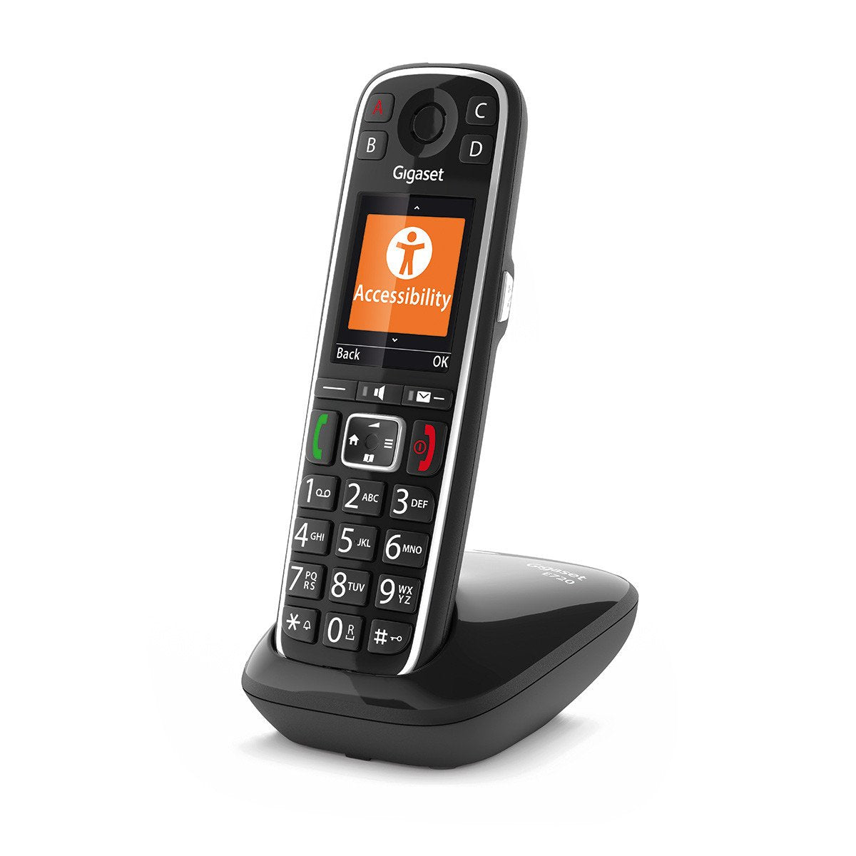 Gigaset E720 Teléfono Dect/Analógico Negro Identificador De Llamadas