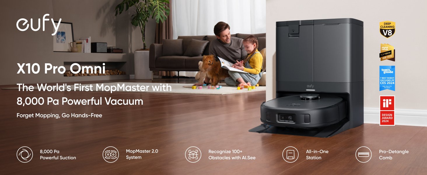 Robot De Limpieza Con Estación De Vaciado Automático Eufy X10 Pro Omni