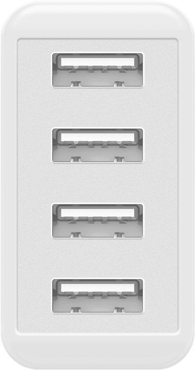 Cargador Usb Enchufable Usb Blanca De 4 Vías, 3a, 30w