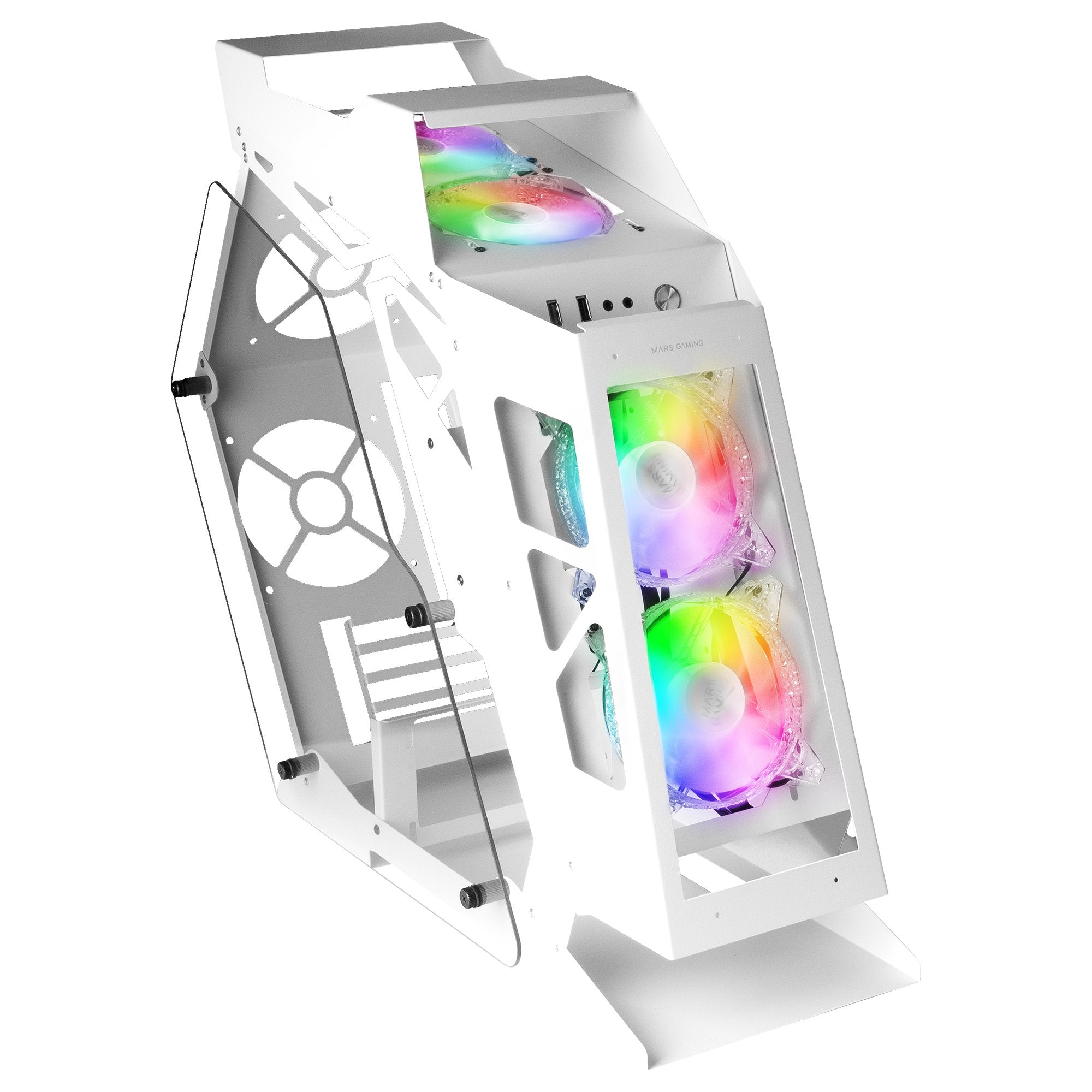 Caja Pc Marsgaming Minitorre Microatx Mc61 Blanco