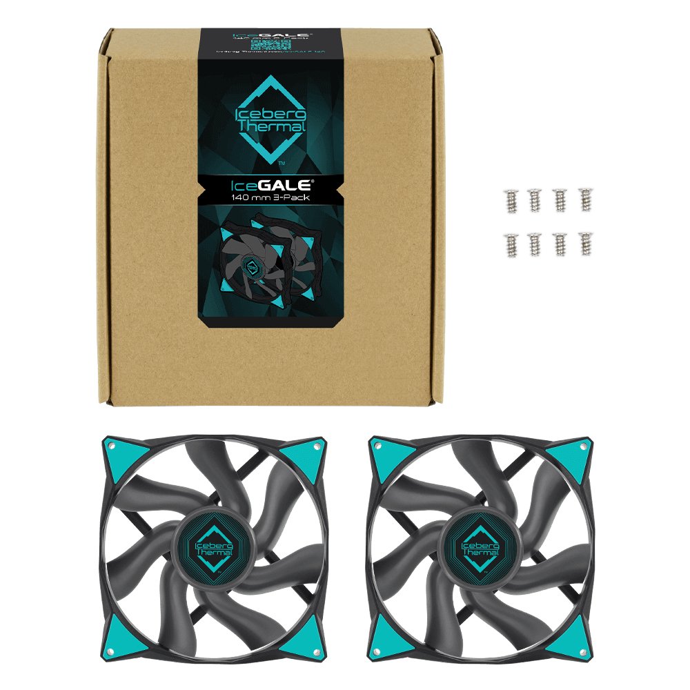 Ventilador Iceberg Thermal Icegale - 140mm Negro (2er Pack)