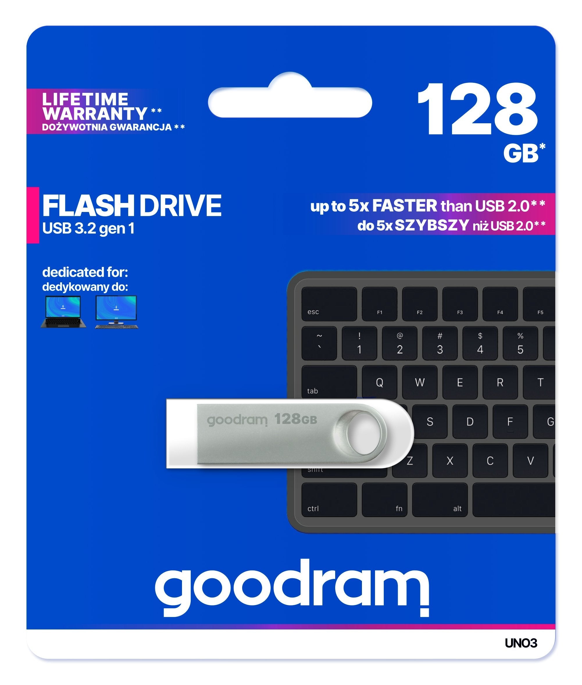 EAN 5908267965351 - Goodram USB UNO3-1280S0R11 unidad flash USB 128 GB USB tipo A 3.2 Gen 1 (3.1 Gen 1) Plata imagen 3