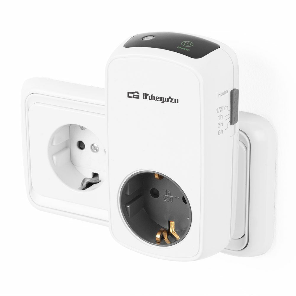 Orbegozo Pg 50 Programador Analogico Eficiente - Panel Tactil Led - Temporizador 30min A 6 Horas - Potencia Maxima