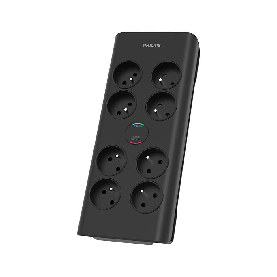 EAN 4895229118331 - Philips SPN7080BA/60 limitador de tensión Negro 8 salidas AC 2 m imagen 1