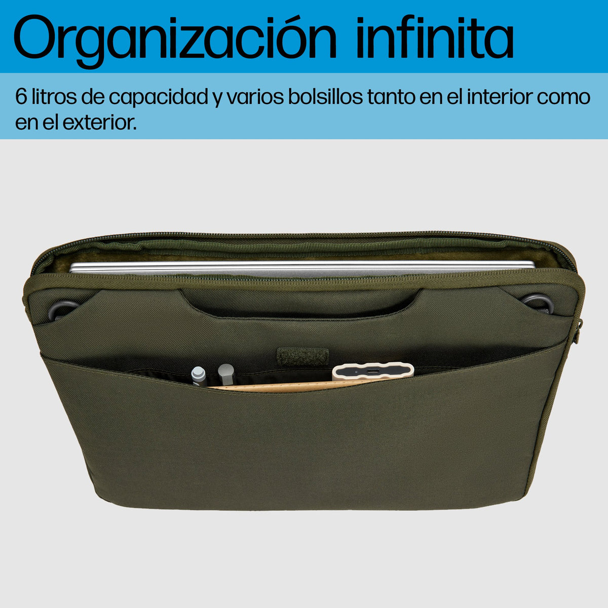 EAN 0197961660302 - HP 15.6 Modular Laptop Sleeve 39,6 cm (15.6") Verde, Gris imagen 3