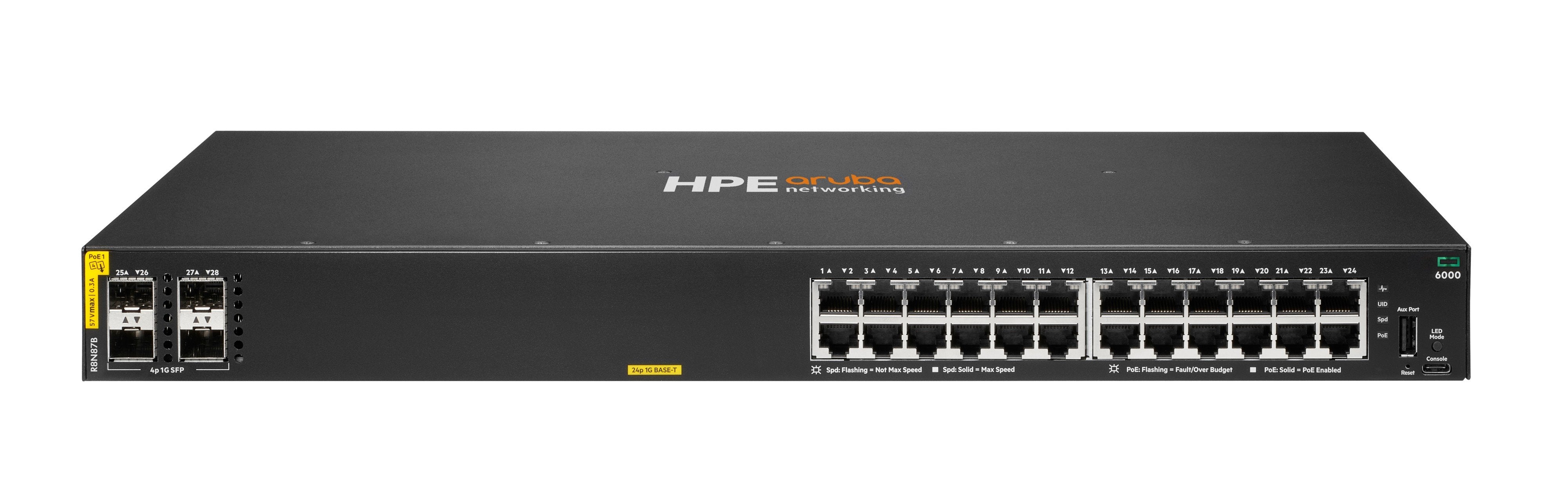 Hpe Aruba Networking Cx 6000 24p 10m 100m 1g Class4 Poe 4p Sfp 1g 370w Switch Eu