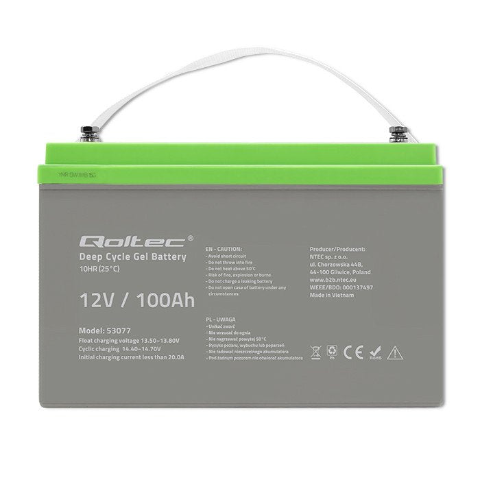 Qoltec Akumulator Zelowy Deep Cycle 12v 100ah