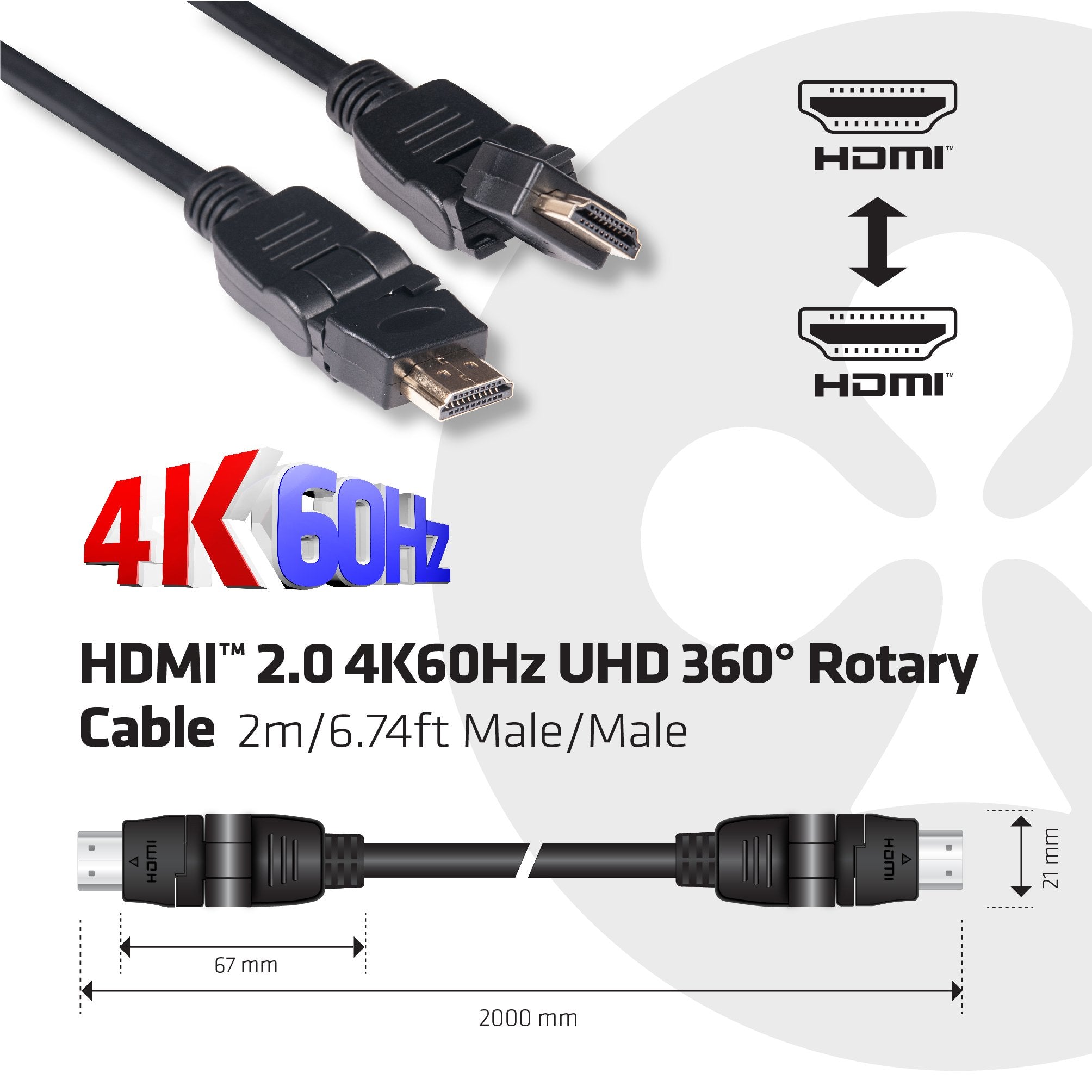 EAN 0841615101207 - CLUB3D CAC-1360 cable HDMI 2 m HDMI tipo A (Estándar) Negro imagen 10