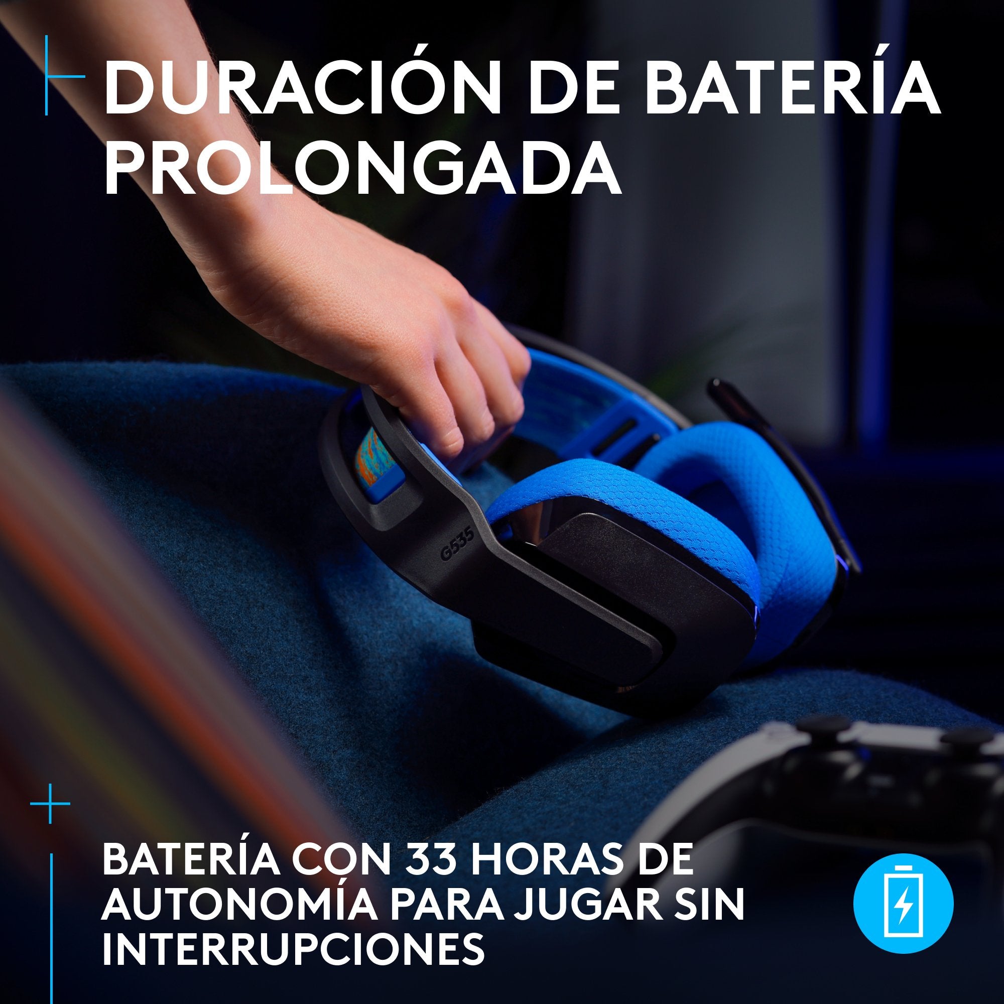 EAN 5099206125513 - Logitech G G535 Inalámbrico Diadema Juego Negro, Azul imagen 3