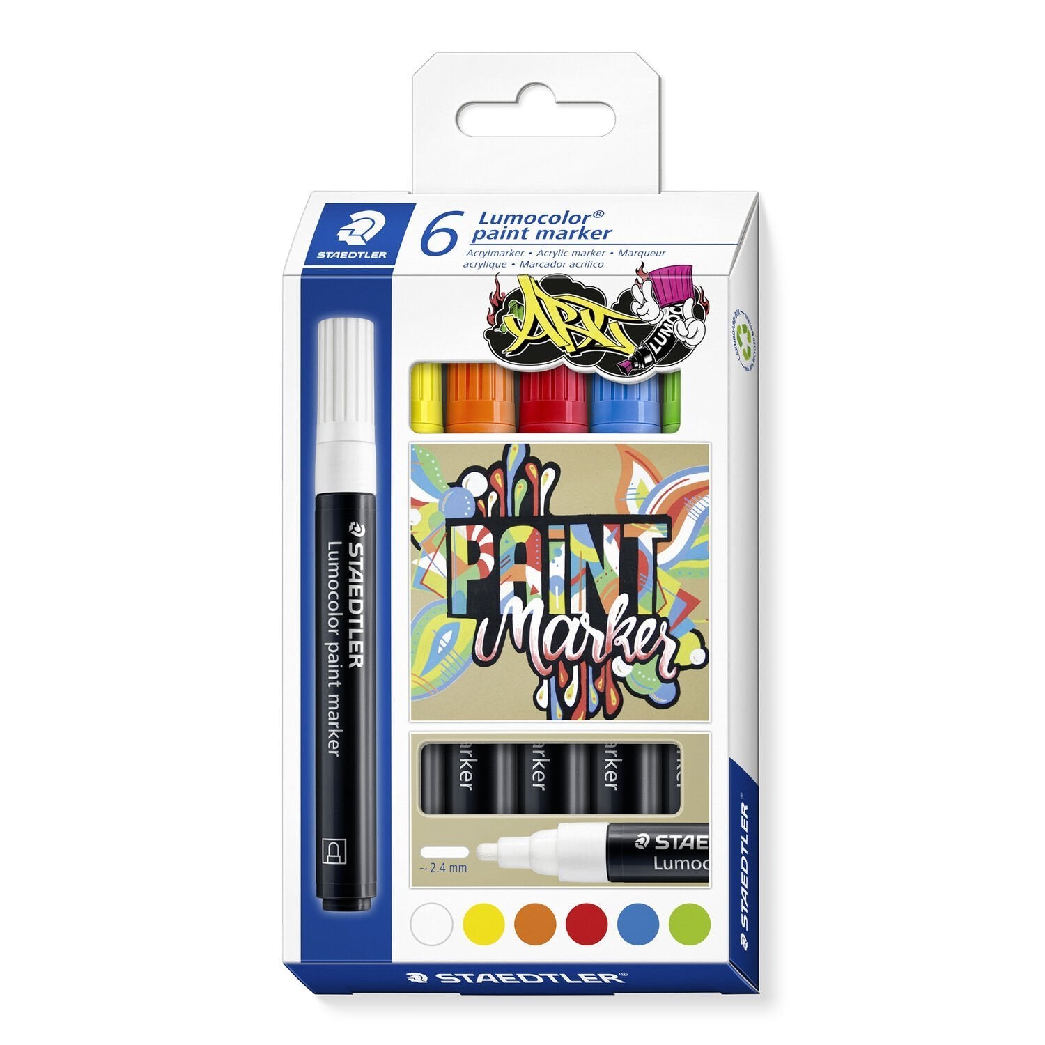 EAN 4007817087701 - Staedtler Lumocolor paint marker 349 6 pieza(s) imagen 1
