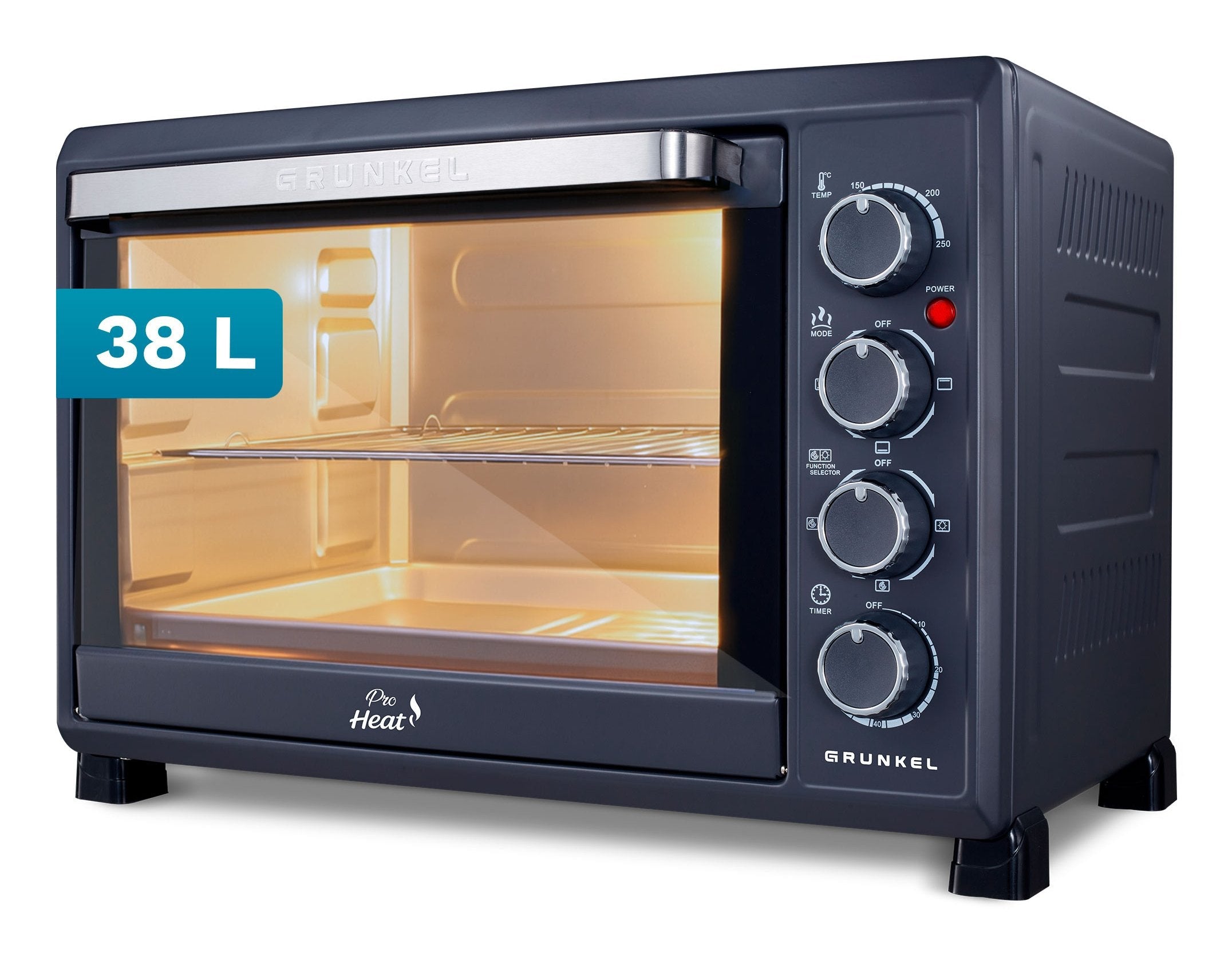 Horno De Sobremesa Grunkel Hr-38pro 2000w Capacidad 38l Negro