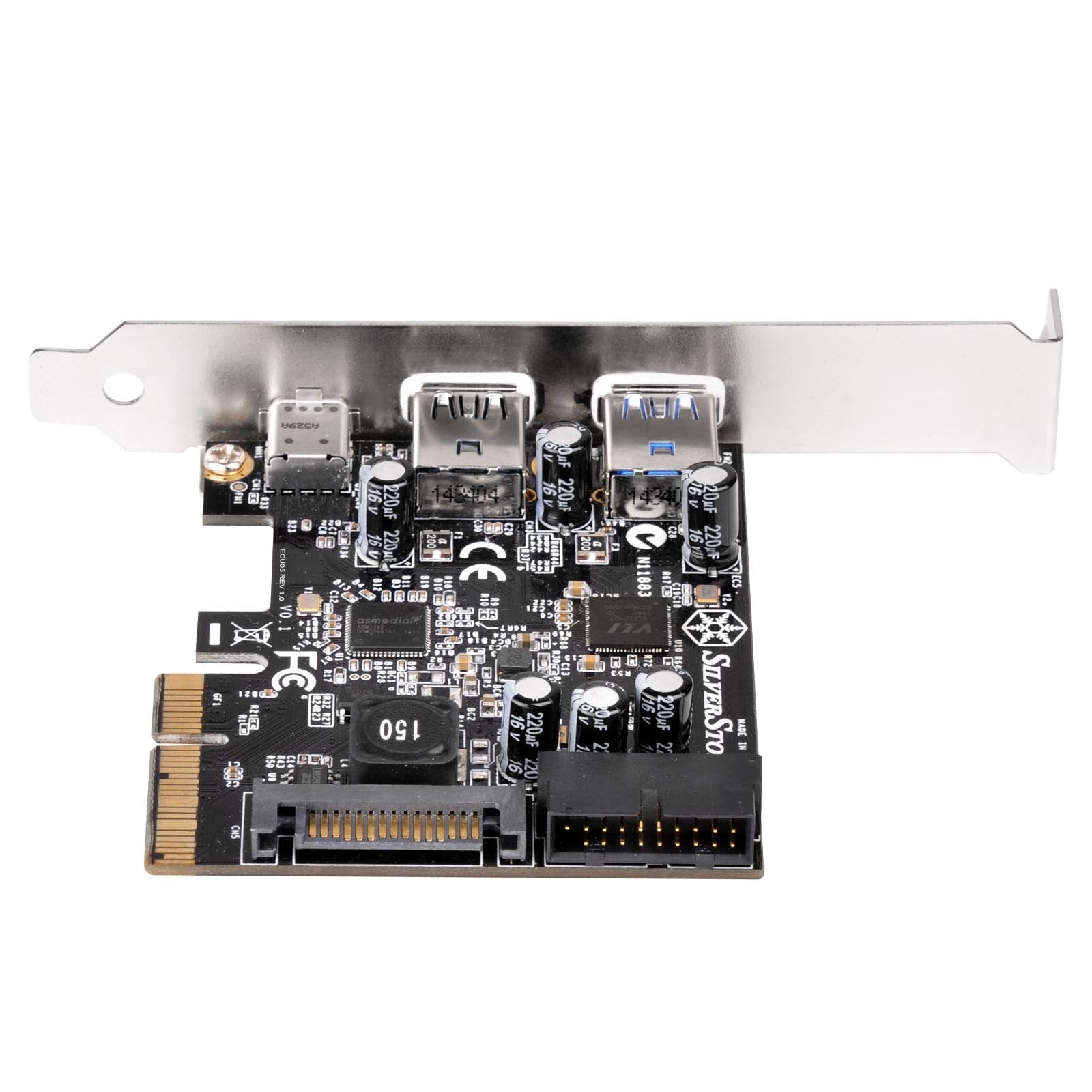 Silverstone Ecu05 Tarjeta De Expansión Pcie 2.0 Usb 3.0/Usb 3.1 Tipo-C