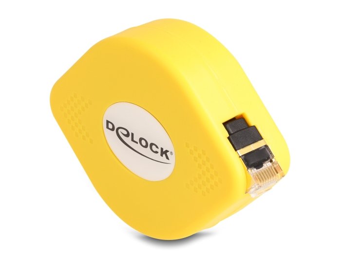 Delock 80239 Cable Retráctil Rj45 Cat.6a Stp 1,5 M, Negro / Amarillo
