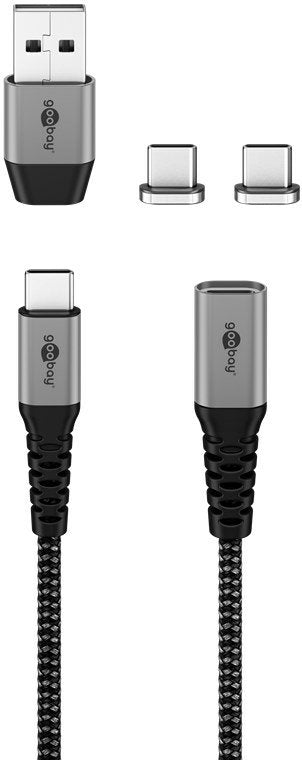 Cable Goobay 65653 Usb 1 M Usb C Negro, Gris
