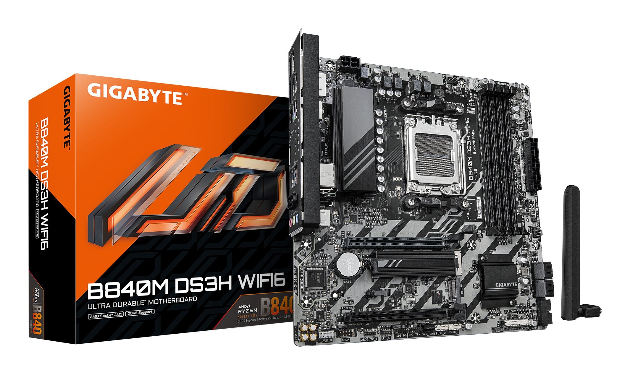 EAN 4719331874667 - GIGABYTE B840M DS3H WIFI6 AMD B840 Zócalo AM5 micro ATX imagen 1