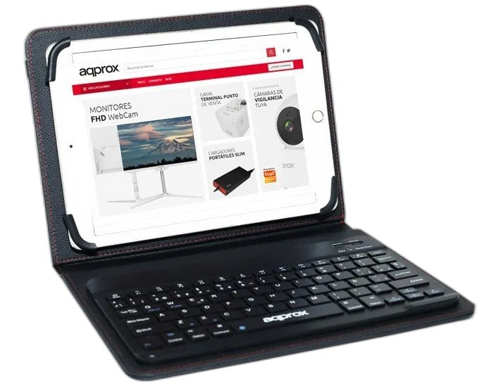 Approx Funda Para Tablet De 9.7" A 10.5" Con Teclado Bluetooth - Para Windows, Android Y Apple - Negro