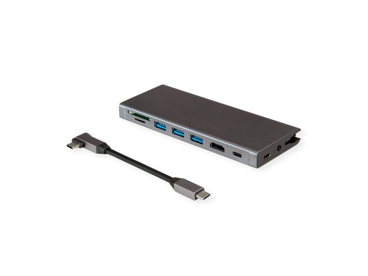 Usb Tipo C Estación De Acoplamiento Hdmi 4k60 4x Us3.2gen1 1x C + 3x A 1x Pd 1x Sd Tf 1x Rj45 1x 3.5mm