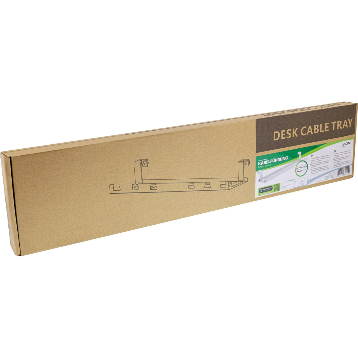 Inline Guía De Cable/Estante Para Montaje Debajo De La Mesa, Blanco
