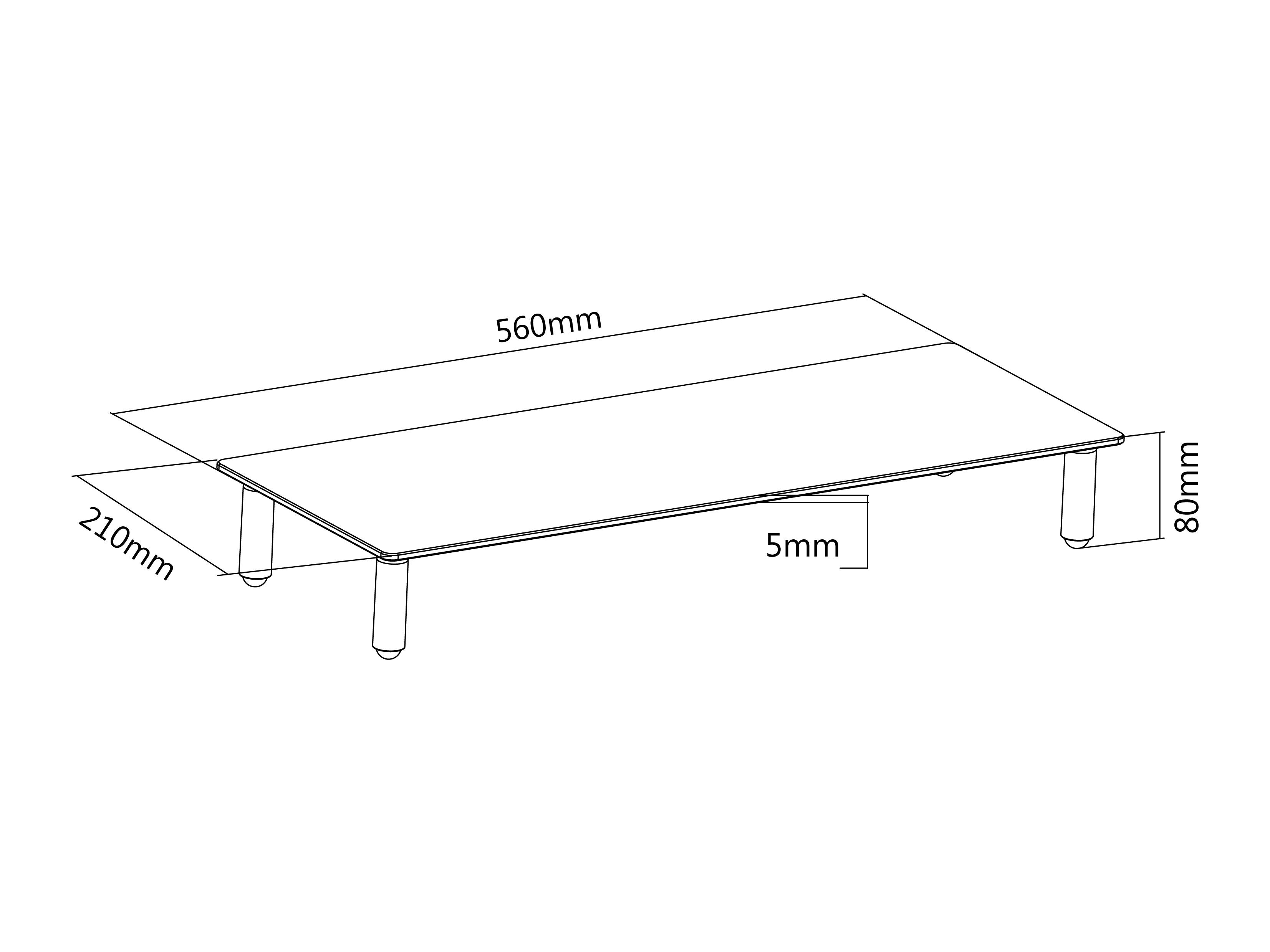 Stand De Sobremesa Para Pantalla Equip 650882 Cristal Templado Hasta 20kg