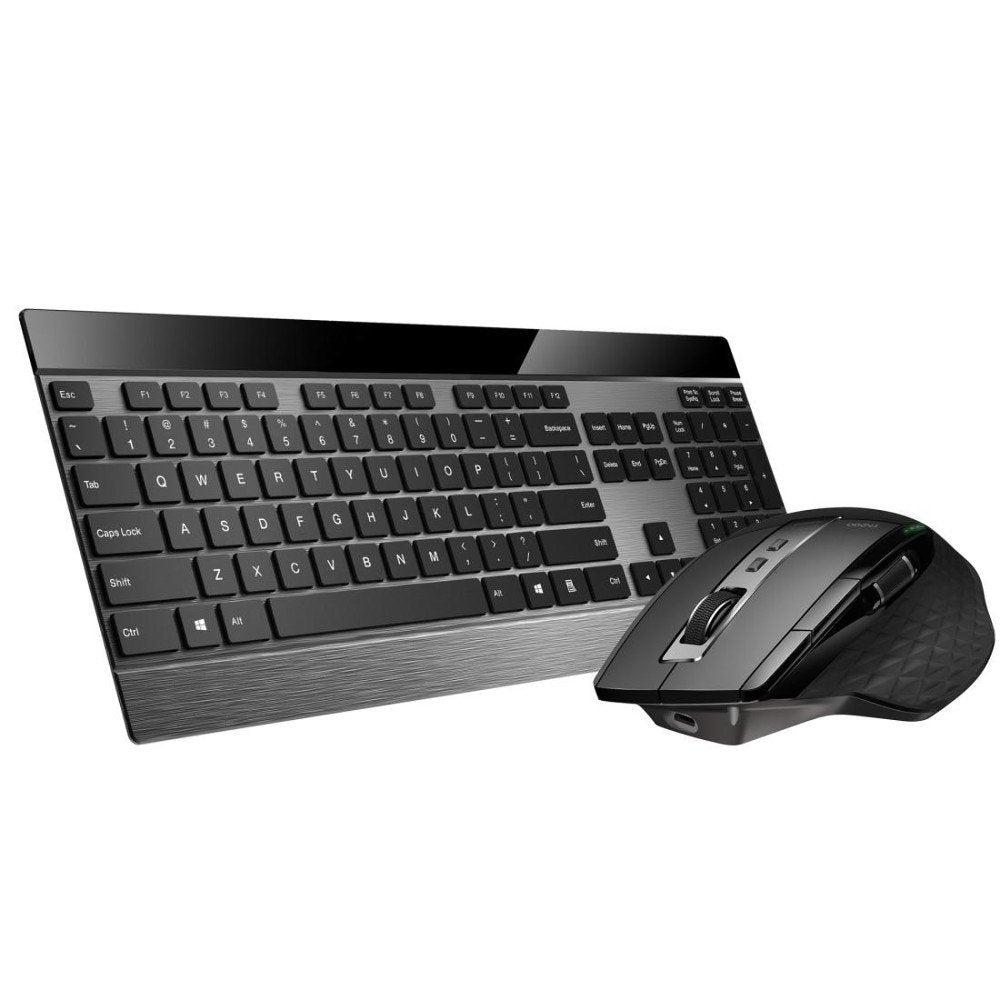 Rapoo Cableloses Ultraflaches Multi-Mode-Deskset 9900m Qwertz Keyboard + Mouse Black